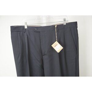 Zanella Bogart Dark Blue Loro Piana S100s Winter Wool Dress Pants Sz 56 NEW